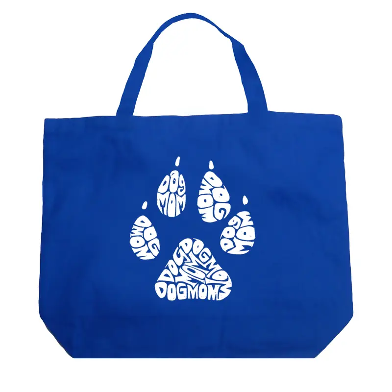 Dog Mom - Large Word Art Tote Bag - Large - Red