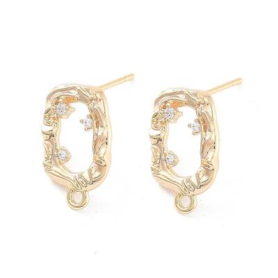 Brass Micro Pave Cubic Zirconia Stud Earring Findings
