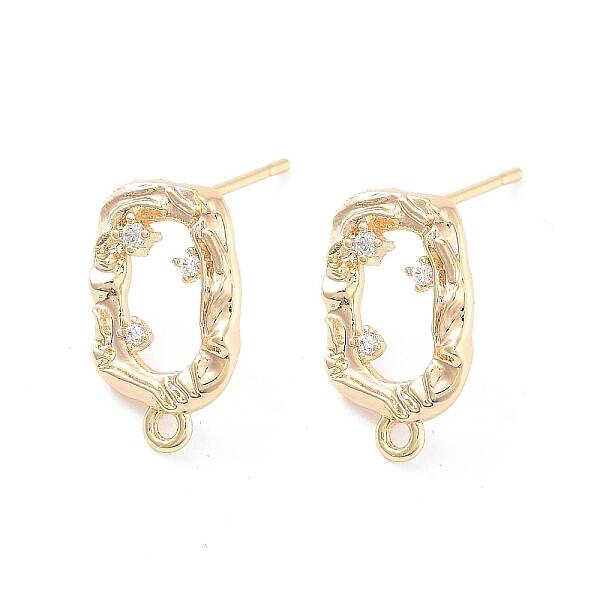 Brass Micro Pave Cubic Zirconia Stud Earring Findings