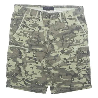 CLOCKHOUSE Mens Cargo Shorts Green Camouflage L W33