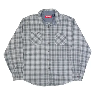 WRANGLER Mens Shirt Grey Check Long Sleeve XL