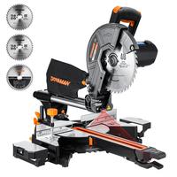 DOVAMAN 10in 15A Single Bevel Sliding Miter Saw, w/3 Blades, 4500/3200RPM, Max Cut 3.5x13.4in, 9 Positive Stops for Wood, PVC...