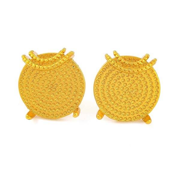 Brass Stud Earring Findings with Round Tray