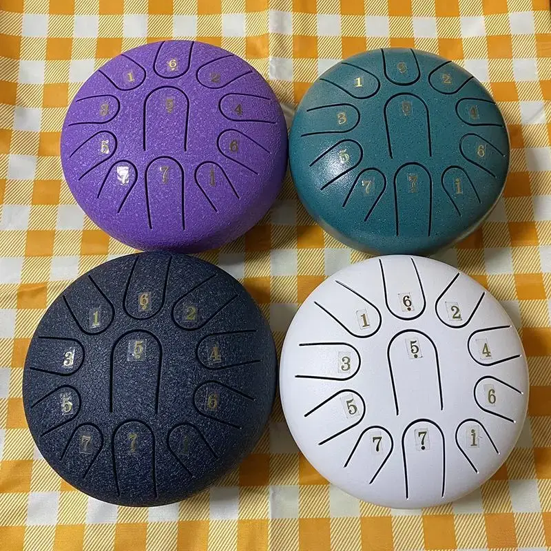 6 Inch 11-tone Ethereal Drum, Portable Mini Steel Drum with Drumsticks & Music Book & Storage Bag, Musical Instrument for Mus...