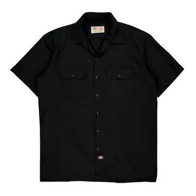 Dickies Short Sleeve Shirt - Large Black Polyester Blend