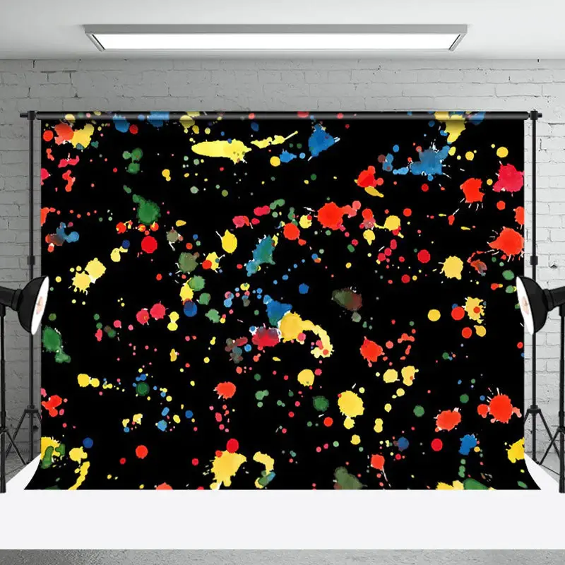 Red Yellow Blue Black Graffiti Wall Photo Backdrop - Aperturee