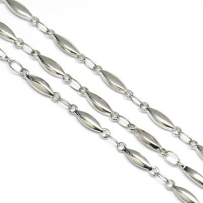 Tarnish Resistant 304 Stainless Steel Decorative Rice Link Chains