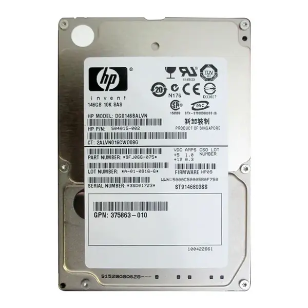 504015-002 HP 146GB 3Gb/s SAS 10000 2.5-inch Hard Drive