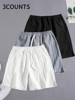 Men's Solid Color Drawstring Waist Shorts, Regular Fit Casual Comfy Breathable Shorts for Summer, Men's Bottoms for Daily Wea...