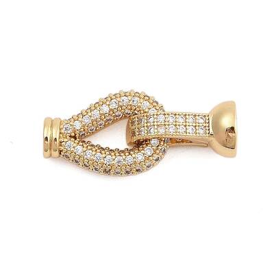 Brass Micro Pave Clear Cubic Zirconia Fold Over Clasps