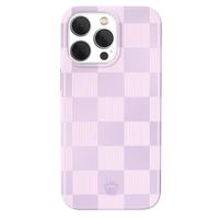 Velvet Caviar Lilac Vibe Checkered iPhone Case - Trendy MagSafe-Compatible Phone Cases with Shockproof Protection