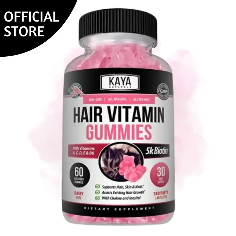Kaya Naturals Hair Growth Gummies - Women's Hair Growth Support Supplement Biotin 5000mcg Vitamins for Healthy Hair, Skin, an...
