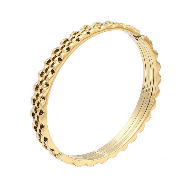 Geometric 304 Stainless Steel Multi-layer Hinged Bangles for Women