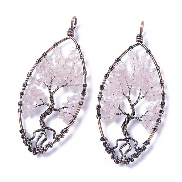 Natural Rose Quartz Pendants