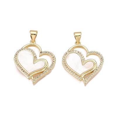 Brass Micro Pave Clear Cubic Zirconia Pendants