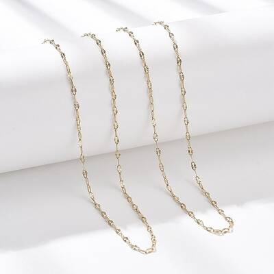 2MM 304 Stainless Steel Textured Dapped Chain Necklaces