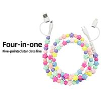 Beaded Charging Cable, [MFI Certified] 2-in-1 Multi-Function Charging Cable USB A to USB C , iPhone Charging CableGirls Women...
