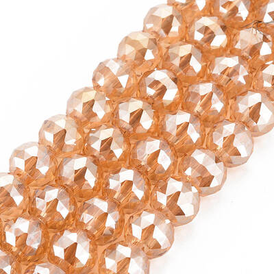 Electroplate Transparent Glass Beads Strands