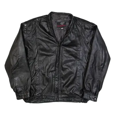 Mens Jacket Black Leather XL