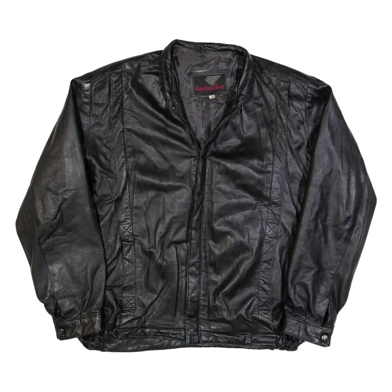 Mens Jacket Black Leather XL