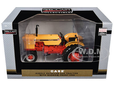 Case 430 Narrow Front Tractor Yellow with Orange Frame Classic Series 1/16 Diecast Model by SpecCast