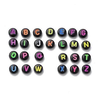 Opaque Black Acrylic Beads