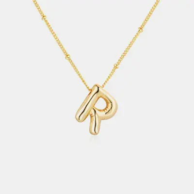 18K Gold Letter Pendant Necklace