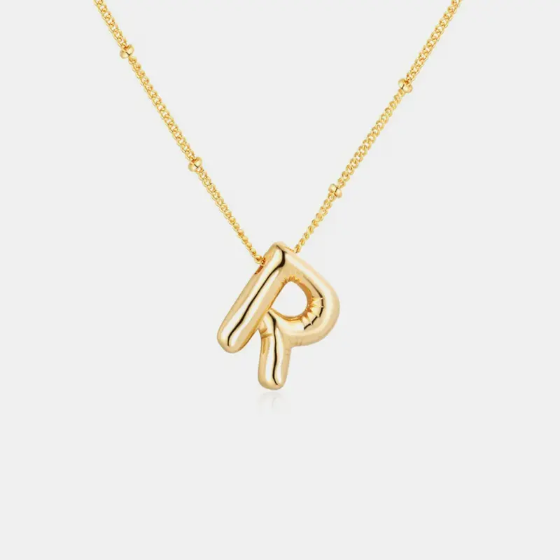 18K Gold Letter Pendant Necklace