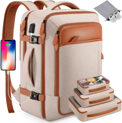 Miusse 17Inch Travel Backpack, 40L 42L Laptop Backpack,Hidden straps Waterproof Luggage with Packing Cubes, Shoe Pocket Perso...