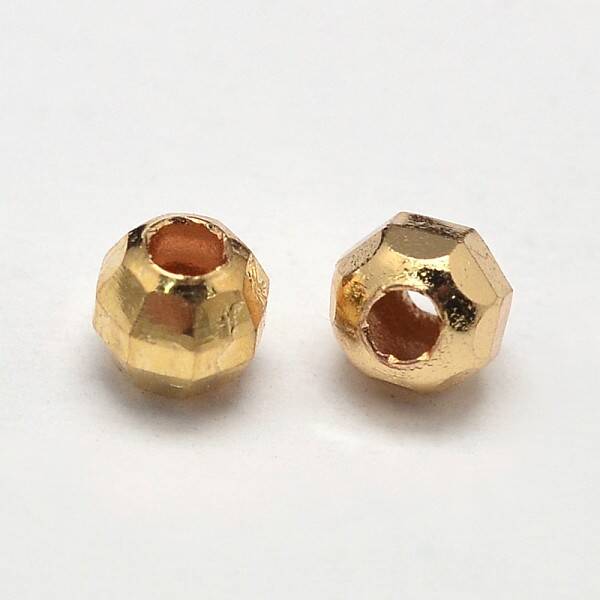 PVD Vacuum Plating Brass Round Faceted Spacer Beads