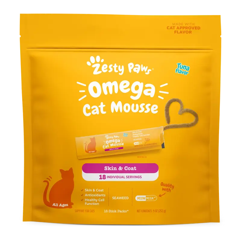 Zesty Paws Omega Cat Mousse Squeezable Cat Treats