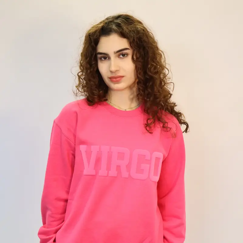 Pink Limited Edition Sweatshirt or Hoodie: Zodiac Puff Print Top Unisex, Astrology Apparel