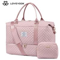 LOVEVOOK Weekender Bag Travel Duffel Bag with Shoe Compartment and Toiletry Bag for Women, Carry on Overnight Bag