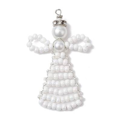 Baking Glass Pearl & Seed Beads Pendants