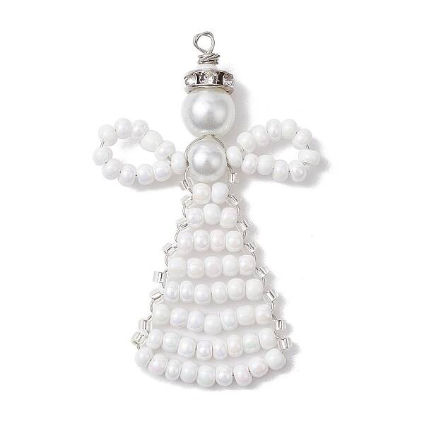 Baking Glass Pearl & Seed Beads Pendants