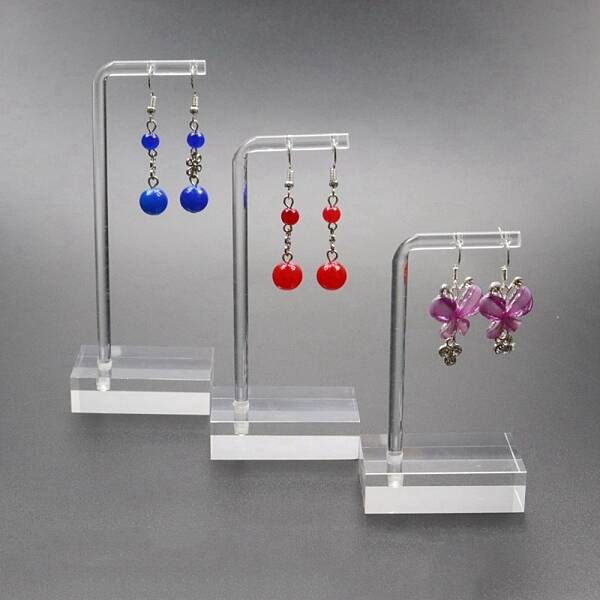 3Pcs L Shaped Acrylic Earring Displays Sets