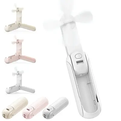 4 IN 1 Mini Handheld Fan, Cordless Portable Hand Fan with USB Rechargeable Pocket Fan, 3 Speeds Adjustable Small Personal Fan...