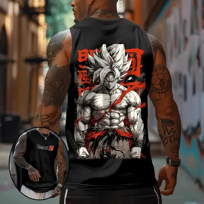 Dragon Ball DBZ Son Goku Unisex Summer Outfits Men Streetwear Top Rated 80s 90s Graphic Tees Cotton Anime Tank Tops Men Gifts...