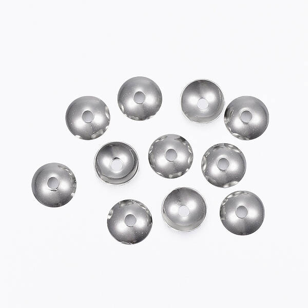 Non-Tarnish 201 Stainless Steel Bead Caps