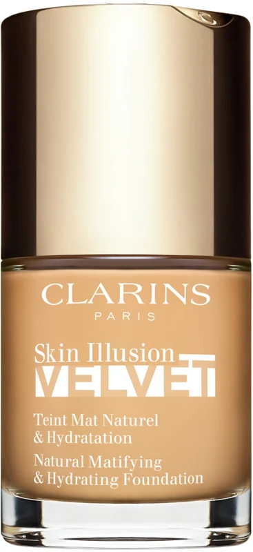 Clarins Skin Illusion Velvet Liquid foundation with a matte finish and a nourishing effect, colour 105.5W 30 ml