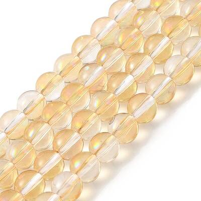 Transparent Electroplate Glass Beads Strands