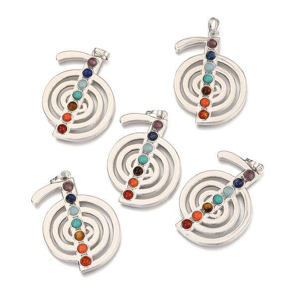 Platinum Plated Brass Gemstone Musical Note Pendants