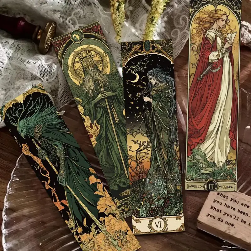 Vintage Witch and Wizard Bookmark, 30pcs/set Reading Pages Books Annotated Students Stationary Supplies, Creative Gifts Aesth...