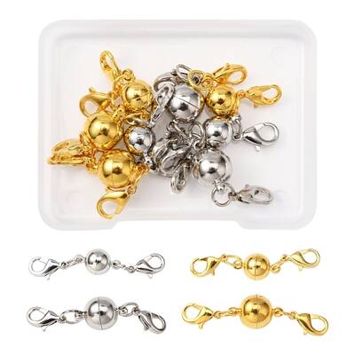 8Pcs 2 Style Brass Magnetic Clasps Converter