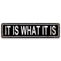 It Is What It Is Metal Tin Sign, 1 Count Vintage Metal Sign, Wall Art for Home, Bar, Cafe & Garage Decor, Home Decor, Room De...