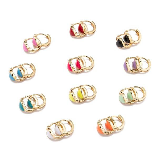 Brass Micro Pave Clear Cubic Zirconia Huggie Hoop Earrings
