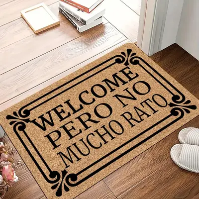 Welcome Letter Pattern Door Mat, 1 Count Non-slip Household Mat, Decorative Carpet for Home Living Room Bedroom Farmhouse