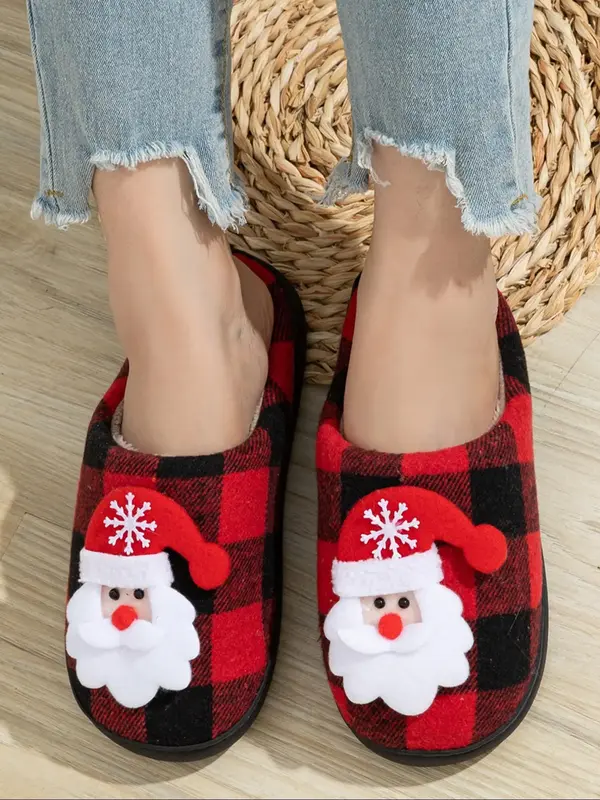 Women's Cute Cartoon Deer Design Plush Bedroom Fluffy Slippers, Non-slip Soft Plush Fuzzy Slippers for Indoor, Women's House ...