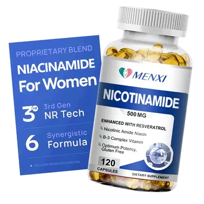 [Menxi]Vitamin B3 Nicotinamide 500mg Capsules - Mitochondrial Energy and Potent Skin