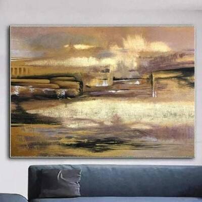 Oversized Wall Art Modern Gold Painting Abstract Canvas Wall Art Gold | THE OLD TOWN
